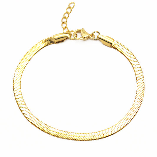 Flat Snake Bracelet (18K Gold)