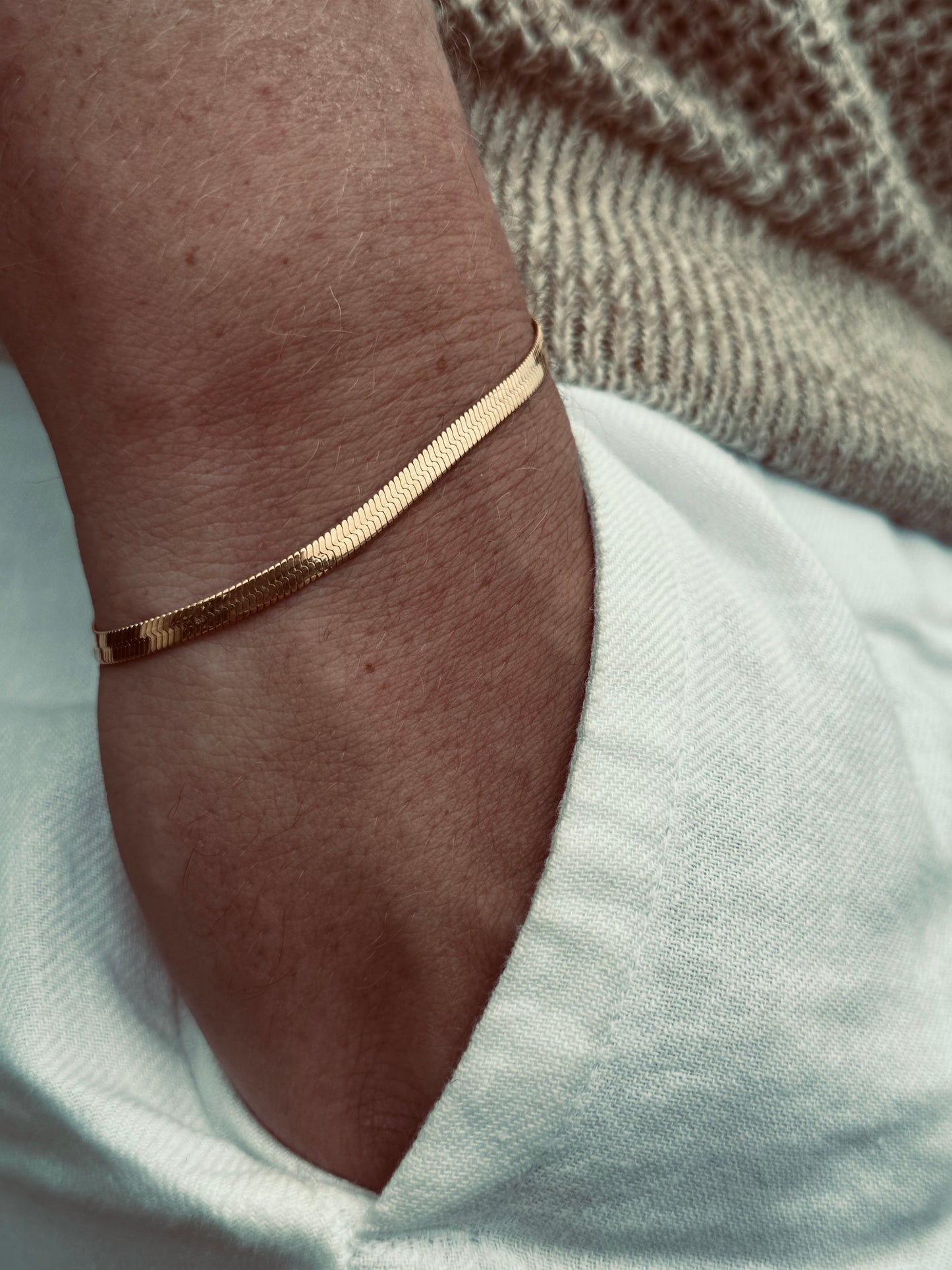 Flat Snake Bracelet (18K Gold)